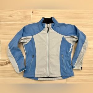 Marmot Full Zip Jacket Softshell Windstopper, Blue | Women's Size Medium